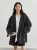 CHIC VEN Women's Woolen Coats Loose Casual Double Breasted Retro Double-sided Jacket Office Lady Outerwear Autumn Winter 2023 2