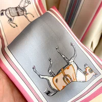 2024 Luxury Design Print Skinny Ribbon Silk Scarf for Women Neckerchief Hairband Foulard Female Soft Satin Hands Bag Neck Ties 6