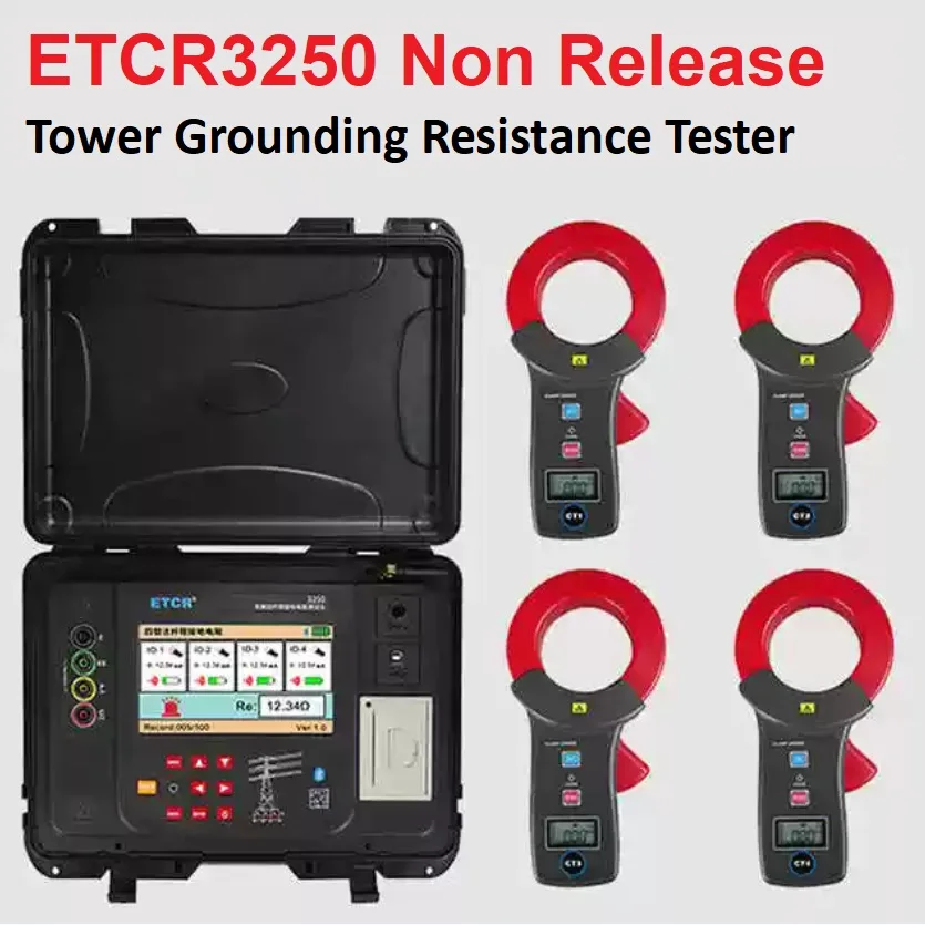 

ETCR3250 Non Release Tower Grounding Resistance Tester App Embedded Printer Soil Resistivity Meter 9000kΩm AC Current Voltage