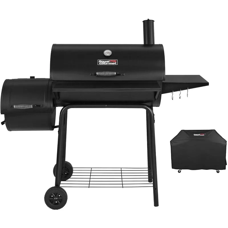 

CC1830SC Charcoal Grill Offset Smoker with Cover, 811 Square Inches, Black, Outdoor Camping