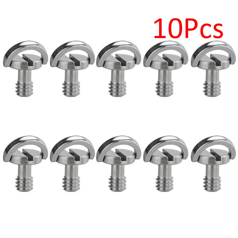 10*Camera Screw For Quick Release Plate 1/4 Inch Folding D-Ring Adapter Tripod Monopod Quick Release Plate