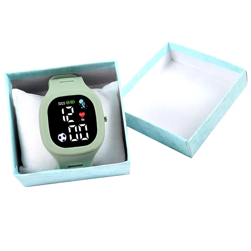 

LED Kids Watches Sports Electronic Square Dial Rubber children's Clock Fashionable Waterproof Wrist Watches for Women Men Watch
