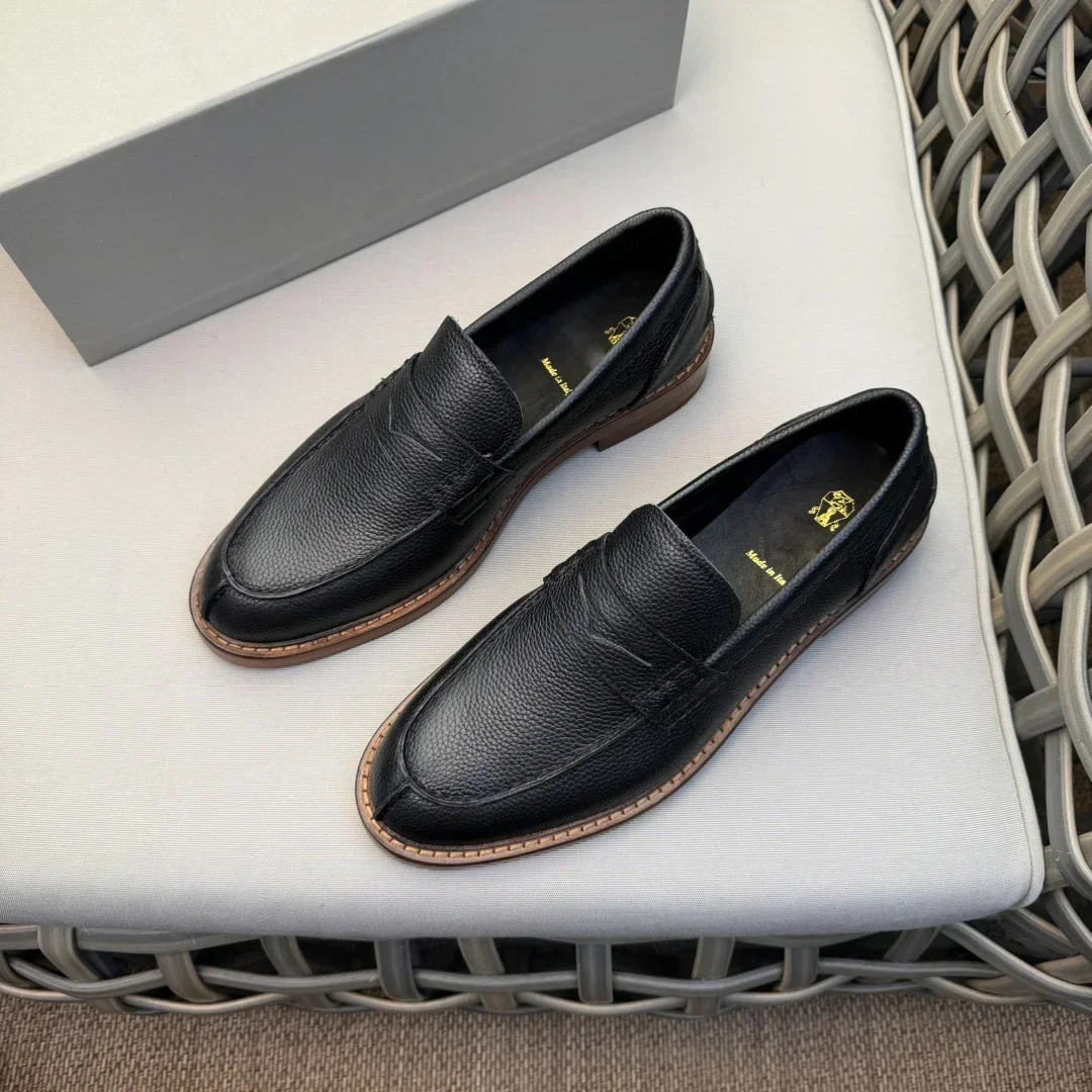 BILLIONAIRE BLSK CPRT Shoes Cowhide 2025 new business leather quality casual comfortable motion Men‘s European big size 39-46 5
