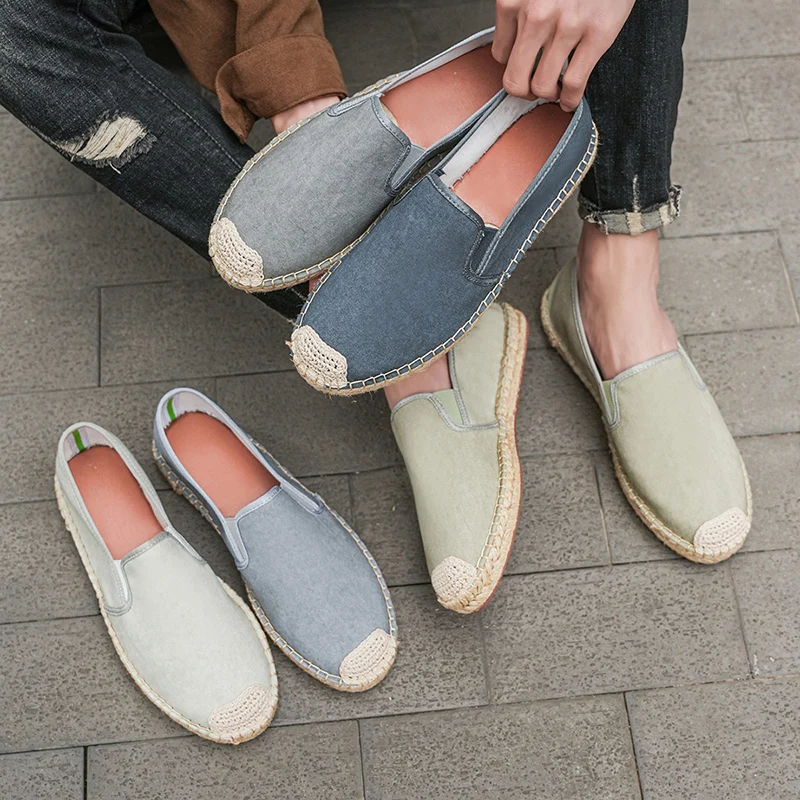 Alpargatas para hombre, zapatos informales de lona transpirables