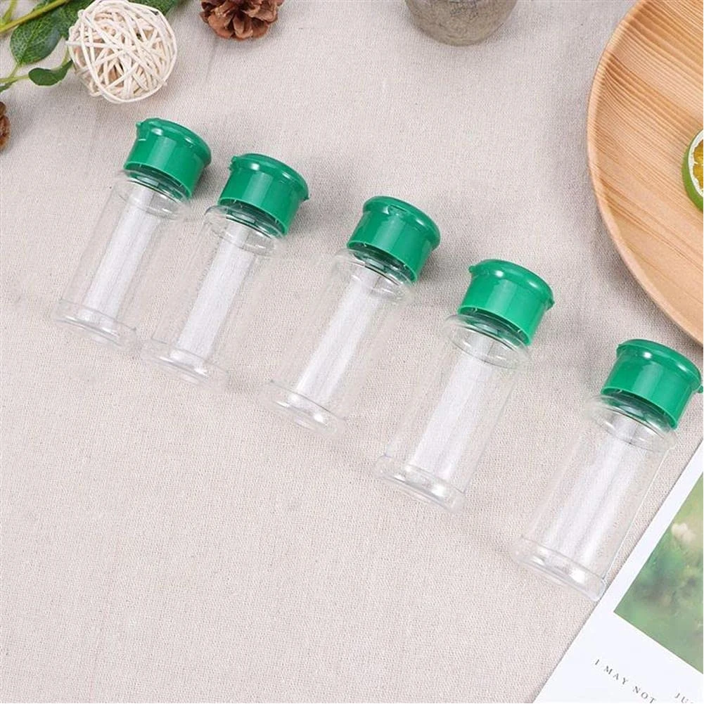 5pcs Plastic Spice Salt Pepper Shakers Seasoning Jar Portable Camping BBQ Condiment Vinegar Bottle Kitchen Cruet 100 ml seasoning jar salt shaker spices bottle salt pepper shakers