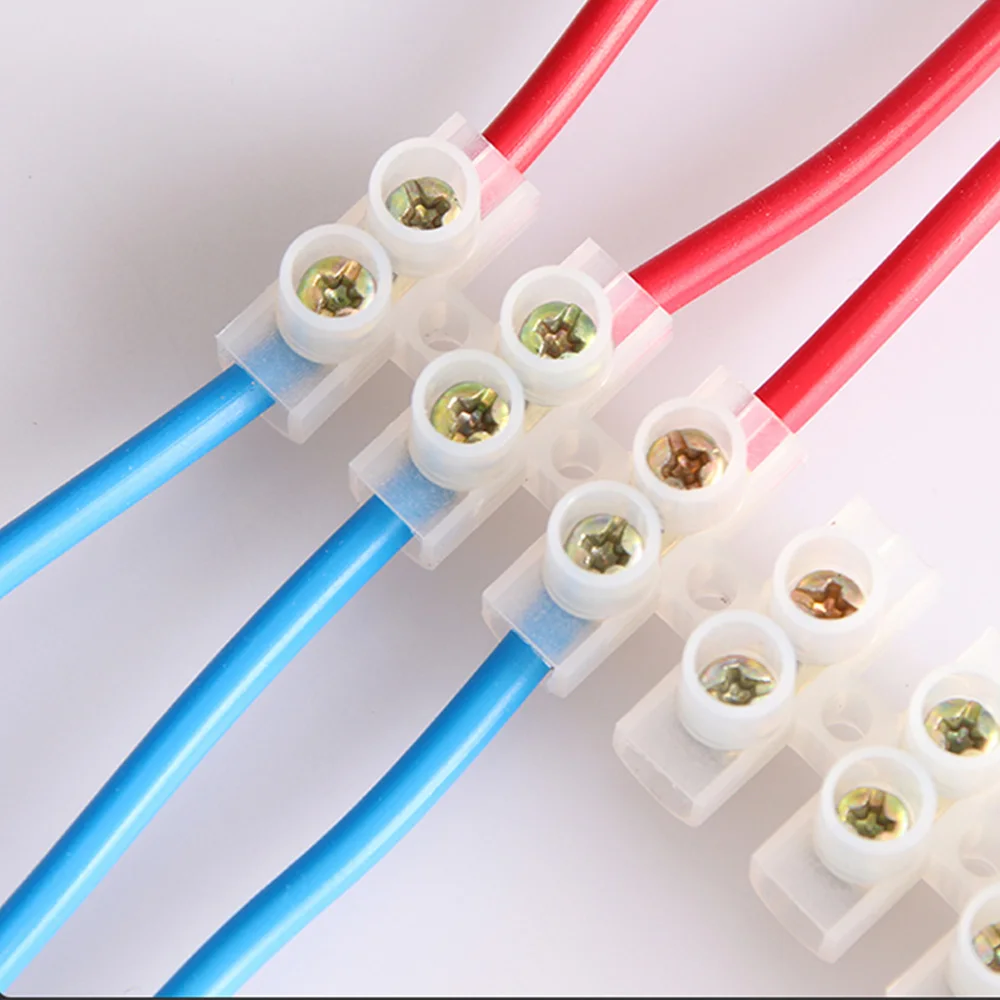 Electrical Screw Terminal Block Dual Row Strip Fixed Wiring Board Wire Connectors 600V 15A Box Connecter Cable Contacts 3/4/5/8p Terminal Connector Electrical Connectors Plug Soldering Terminal