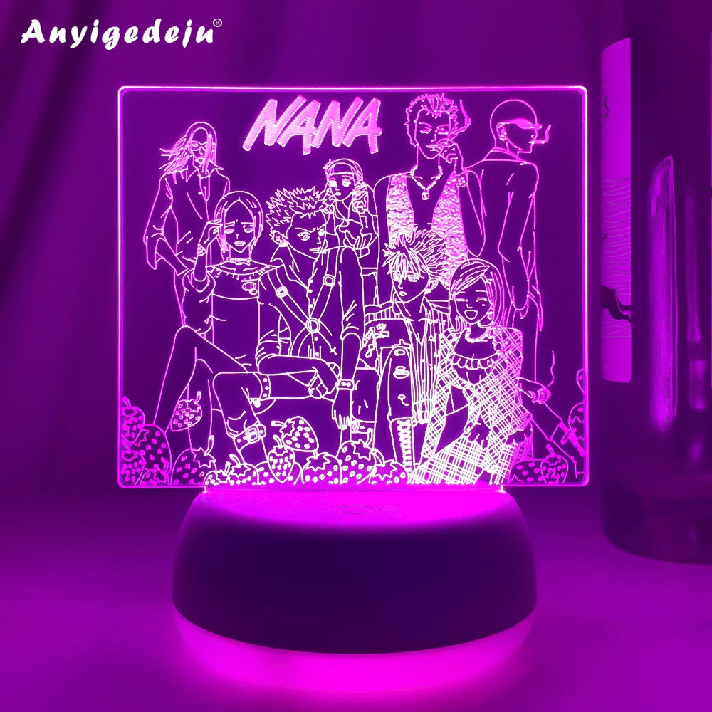 

3d Lamp Manga Nana Group for Bedroom Decoration Night Light Birthday Anime Gift Room Decor Table Led Night Light Nana
