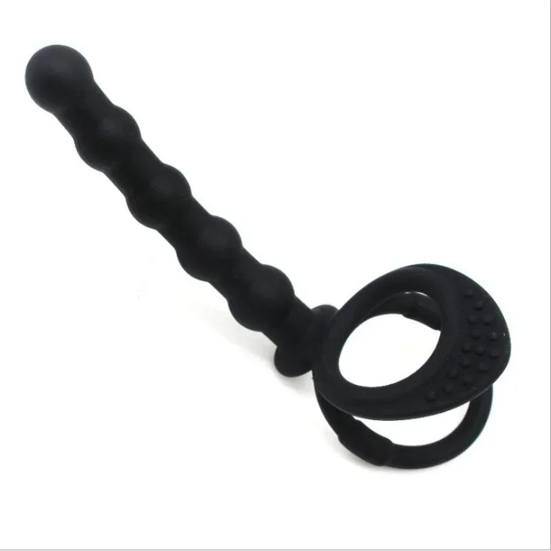 Double Penetration Dildo Rings Strap On Penis Delayed Ejaculation Anal Beads Butt Anus Vaginal Massager Sex Toys For Men Couples sex toys