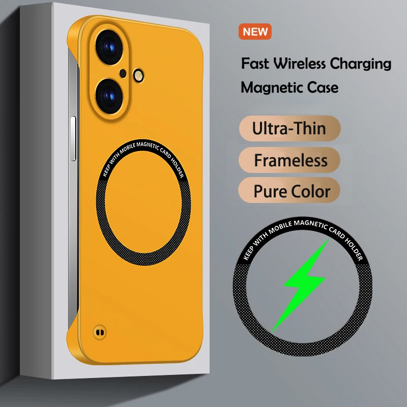 Luxury Ultra Slim Magnetic Frameless Solid Color Shockproof Phone Case