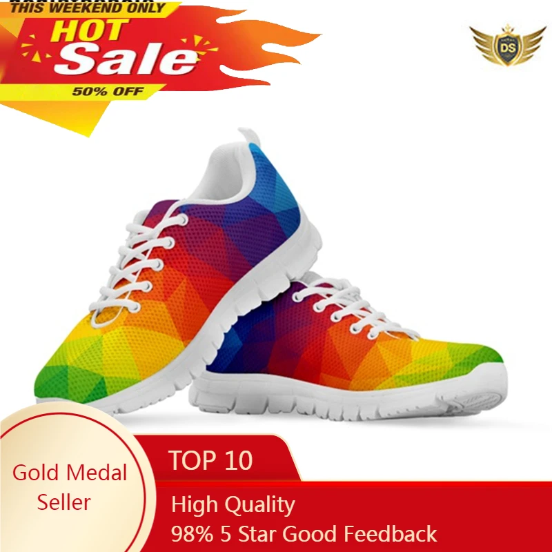 Men's Sneakers Fashion Streetwear Shoes For Men Rainbow Flag Pride Pattern Flats Shoes Comfortable Sports Shoes