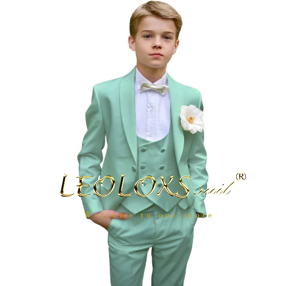 Boys Wedding Suit 3 piece white jacket + vest + trousers weddings parties special occasions