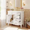 36-inch Bathroom Vanity with Resin Sink, Modern Bathroom Cabinet in Blue, Featuring Two Soft Close Doors and Four Drawers 4