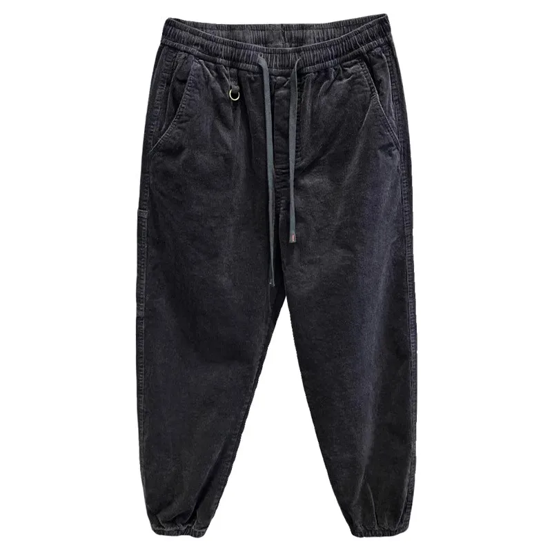 Men's Corduroy Work Trousers Thiened Fce Casual Vintage Sle Long Pants Comfortable Loose Fit Youthful Autumn Winter Wear