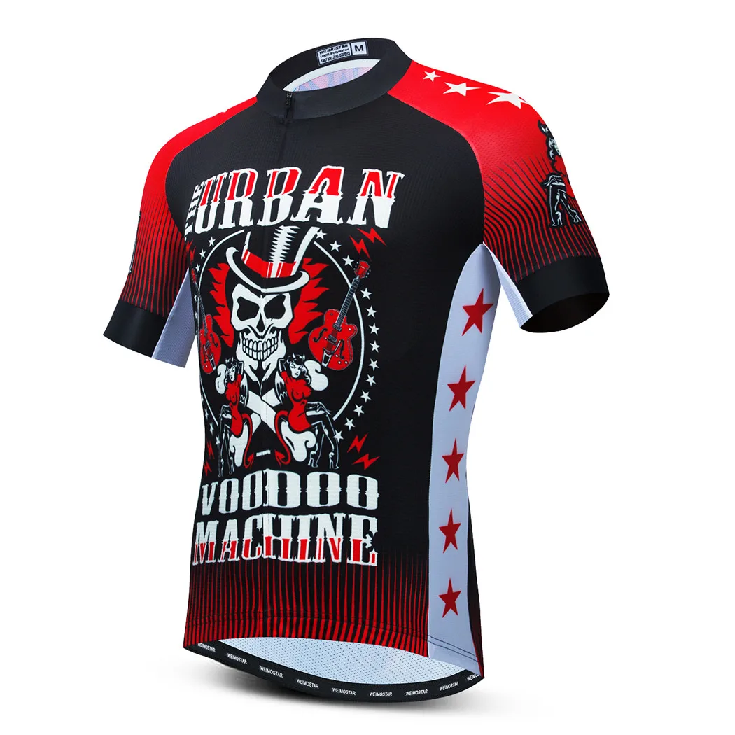 Maillot Cyclisme Manches Courtes Homme Weimostar - 100% Polyester, Séchage Rapide, 3 Poches Arrière