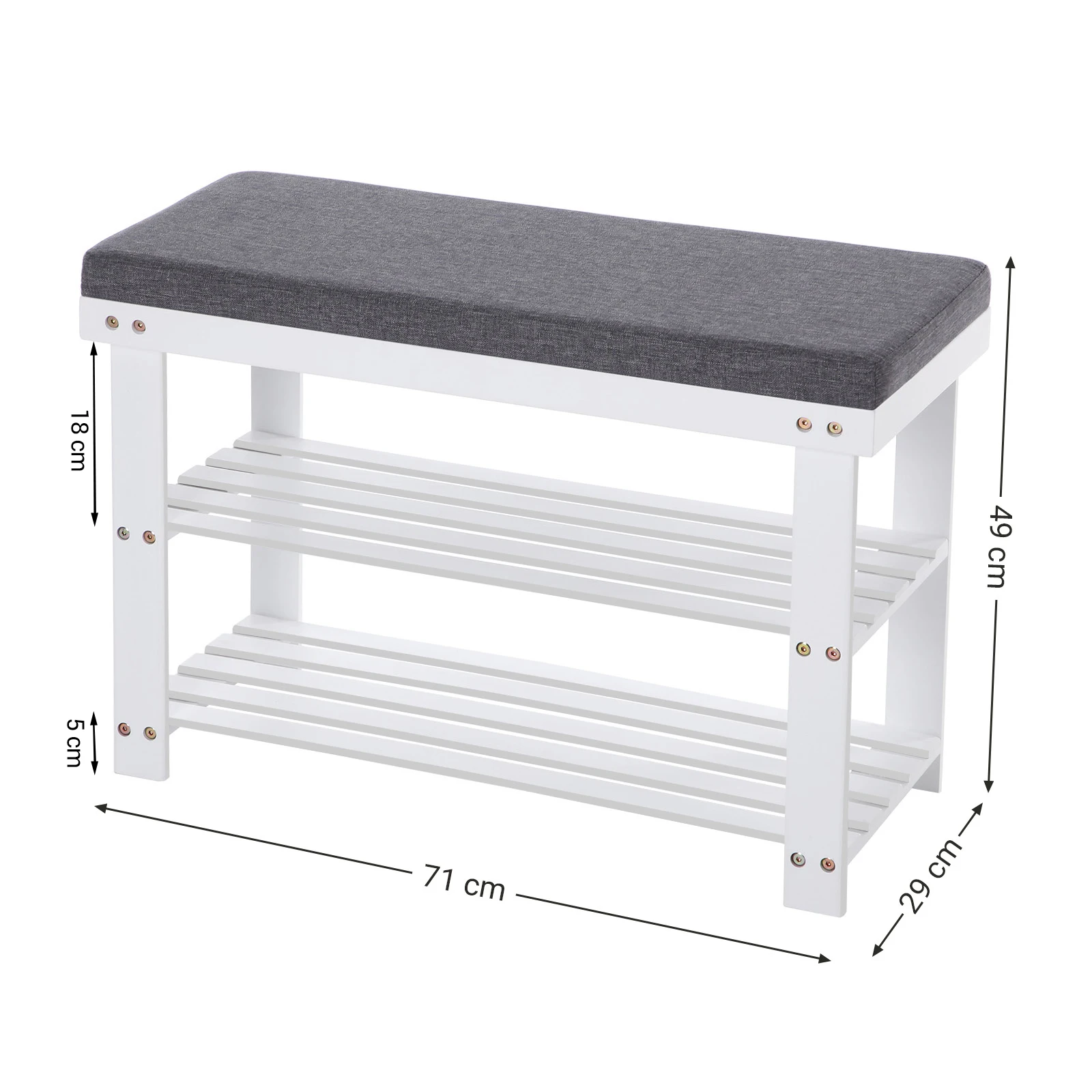 SONGMICS 3-Tier Bamboo Shoe Rack, Stable Shoe Organizer for Entryway & Living Room, Bench Seat Holds Up to 330 lb 6