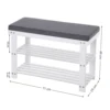SONGMICS 3-Tier Bamboo Shoe Rack, Stable Shoe Organizer for Entryway & Living Room, Bench Seat Holds Up to 330 lb 6