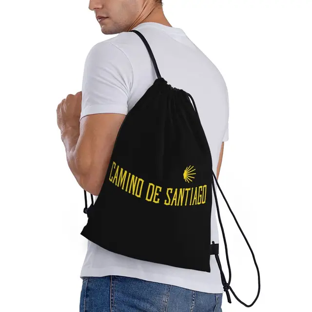 Camino De Santiago Drawstring Backpack Women Men Gym Sport