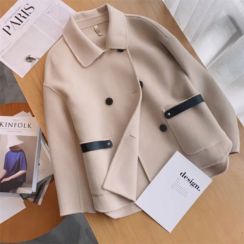 

Double Sided Wool Coat Short Style Casual Woolen Jacket 2023 New Arrival Autumn Winter Loose Women's Clothing