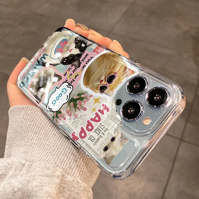 Adorable Cartoon Cat TPU Phone Case Cover