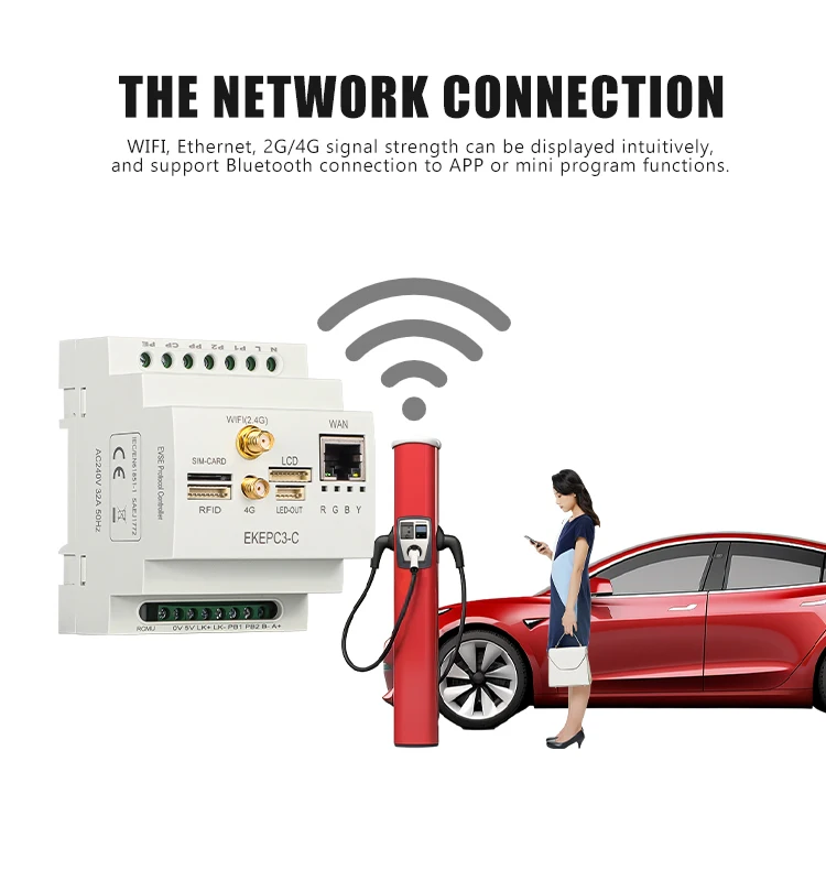 Controller of EV Charger Cable type with OCPP1.6 (Wifi,4G,Ethernet),with RFID mo