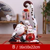 SEWS-8.6 Inch Ceramic Maneki Neko Lucky Cat Money Box Coin Bank Japanese Long Tail Fortune Cat Feng Shui Home Decor 2