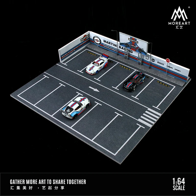 Timemmicro + Moreart 1:64 Martini Paint Style Open-Air Car Park Assembly Scene