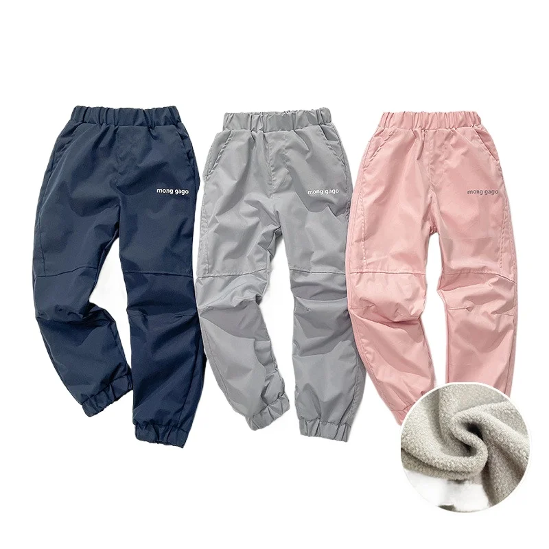 5-13Y Winter Pants Boys Girls Kids 5-12 Years Plus Fleece Thermal Warm Windproof & Waterproof & Oilproof Long Sport Trousers girls pants boys pants kids pants girls trousers