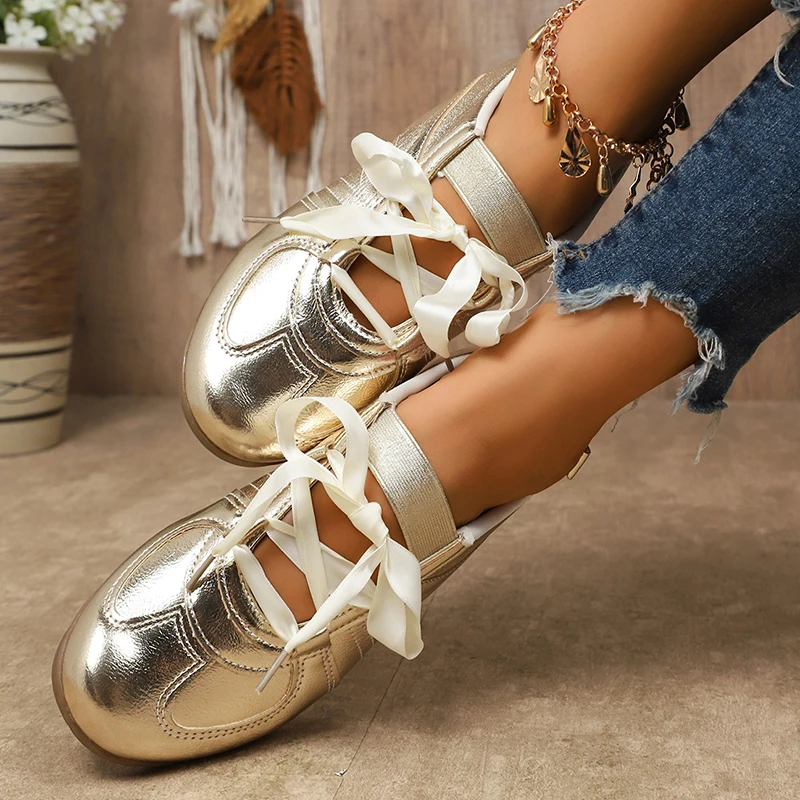 Sweet Ribbon Bowknot Ballet Flats for Women - Uniqwear