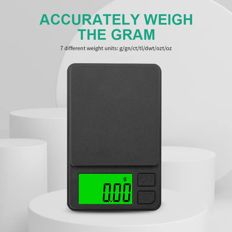 Compact Digital Pocket Scale with LCD Display - Black