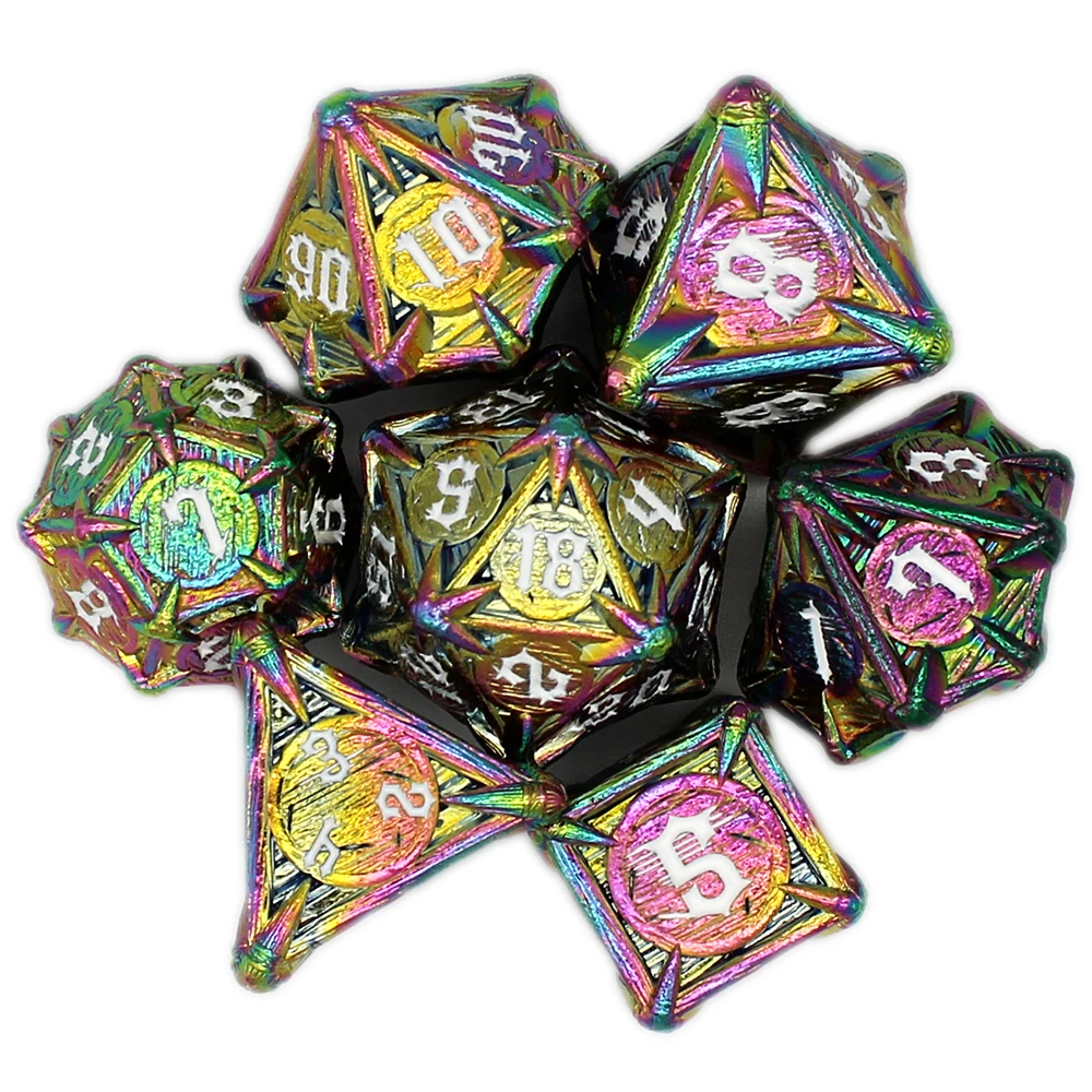 Polyhedral DND D&D Metal Dice Set for RPG Role Playing Game Board Games D20 D12 D10 D8 D6 D4 Gift New YANSHEGNYI