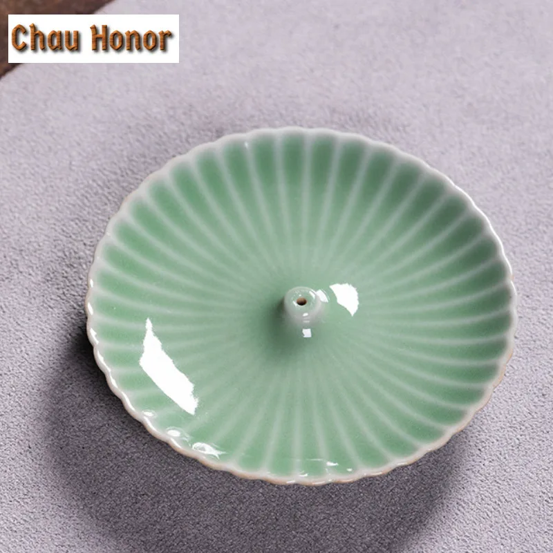 Creative Longquan Celadon Sticks Incense Holder Plum Green Incense Waterfall Incense Burners Aromatherapy Censer Teaware Crafts