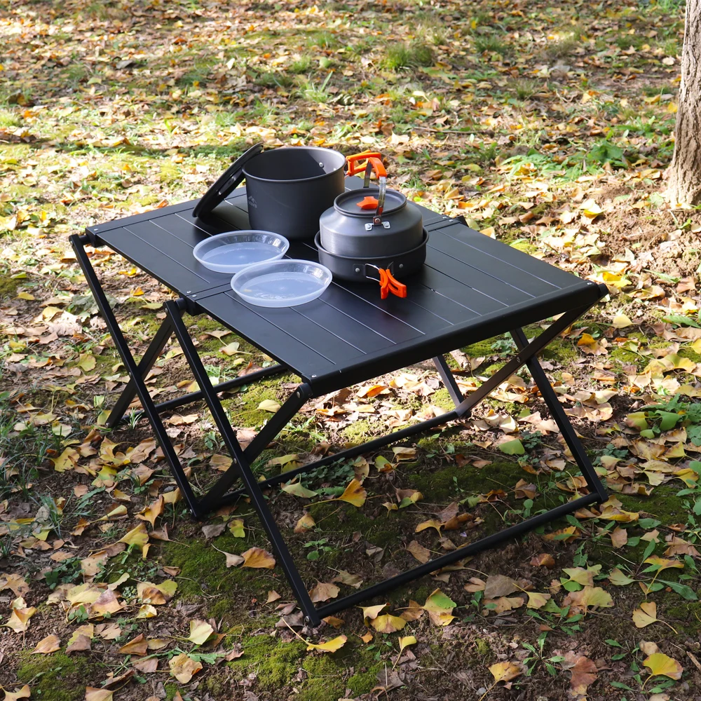 

Outdoor Camping Folding Table Multi-layer Storage Rack Camping and Self Driving Dual Purpose Portable Storage Table
