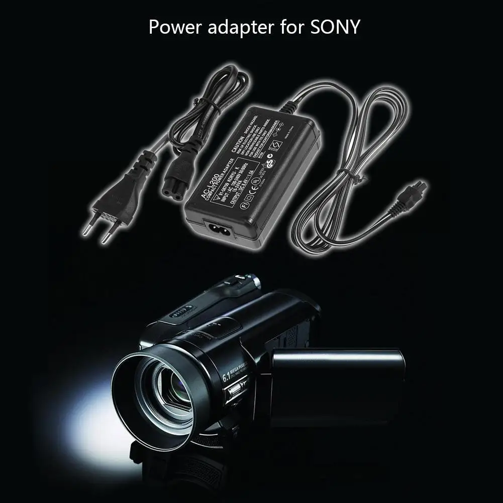 Camera Charger Adapter with LED Indicator Power Adapter Camcorder Charger for Sony AC-L200 L25B DSLR Camera