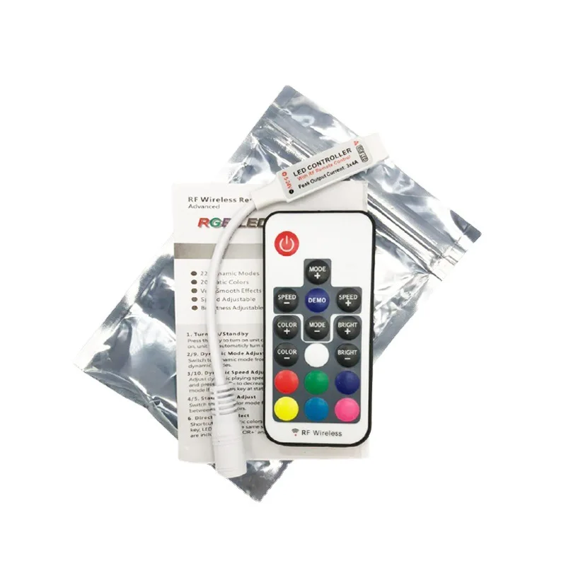 LED Streifen Controller Mini CCT RGB – Mit 17-Tasten Fernbedienung, Dimmbar, Für Wohnzimmer & Mehr