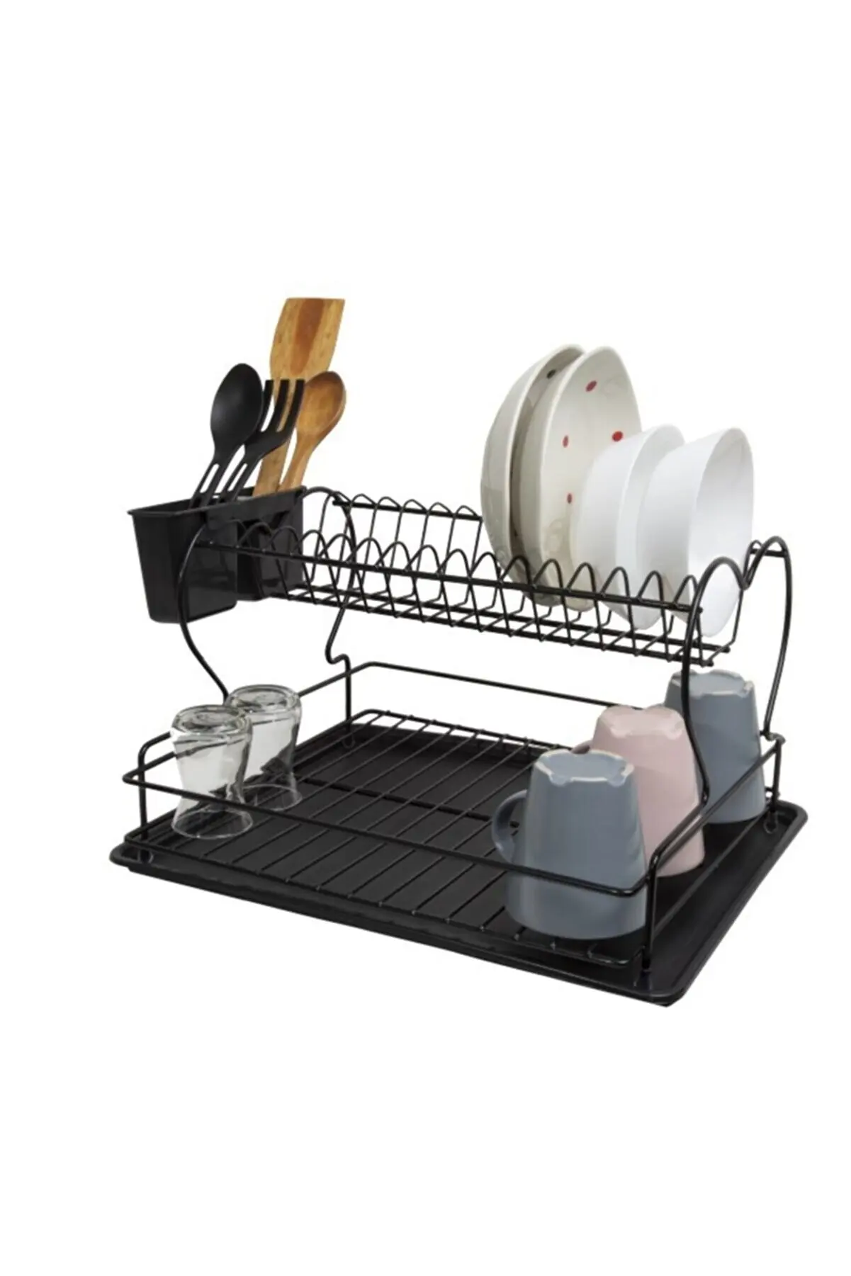 Lifetime Stainless Dish Rack Basket Double Plate Holder Thermo Plastic