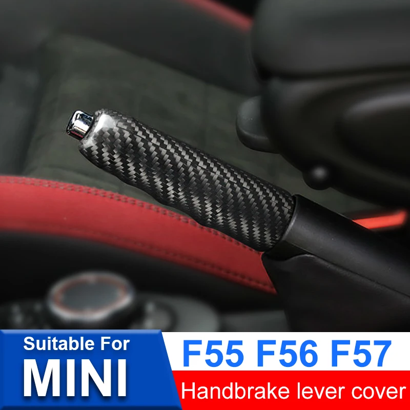 

Car Carbon Fiber Handbrake Lever Cover For MINI ONE Cooper S F55 F56 F57 Car Interior Post Sticker Modification Accessories