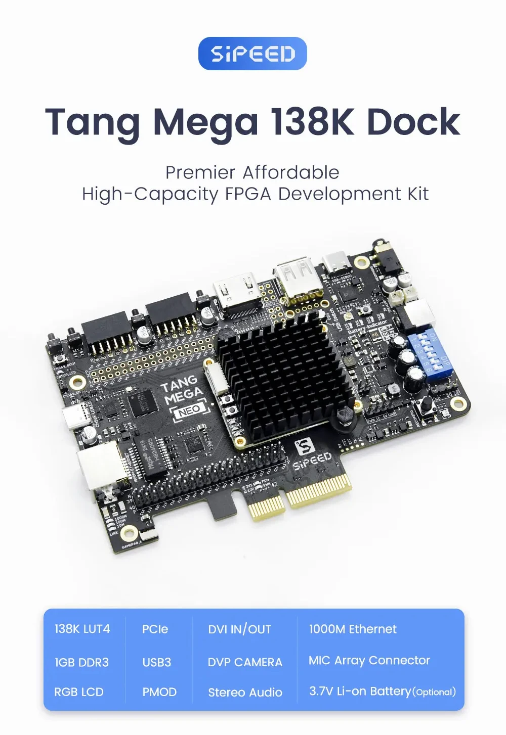 Sipeed Tang Mega 138K / 60K Dock GOWIN GW5AST RISC-V FPGA Development Board Larg