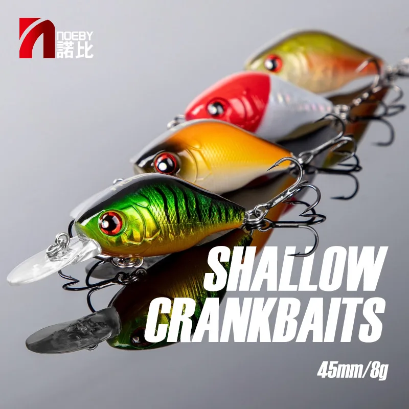 NOEBY Mini Schwimmender Crankbait Köder 45mm 8g Jerkbait Harter Köder für Forelle, Hecht, Barsch, Süßwasser-Angeln