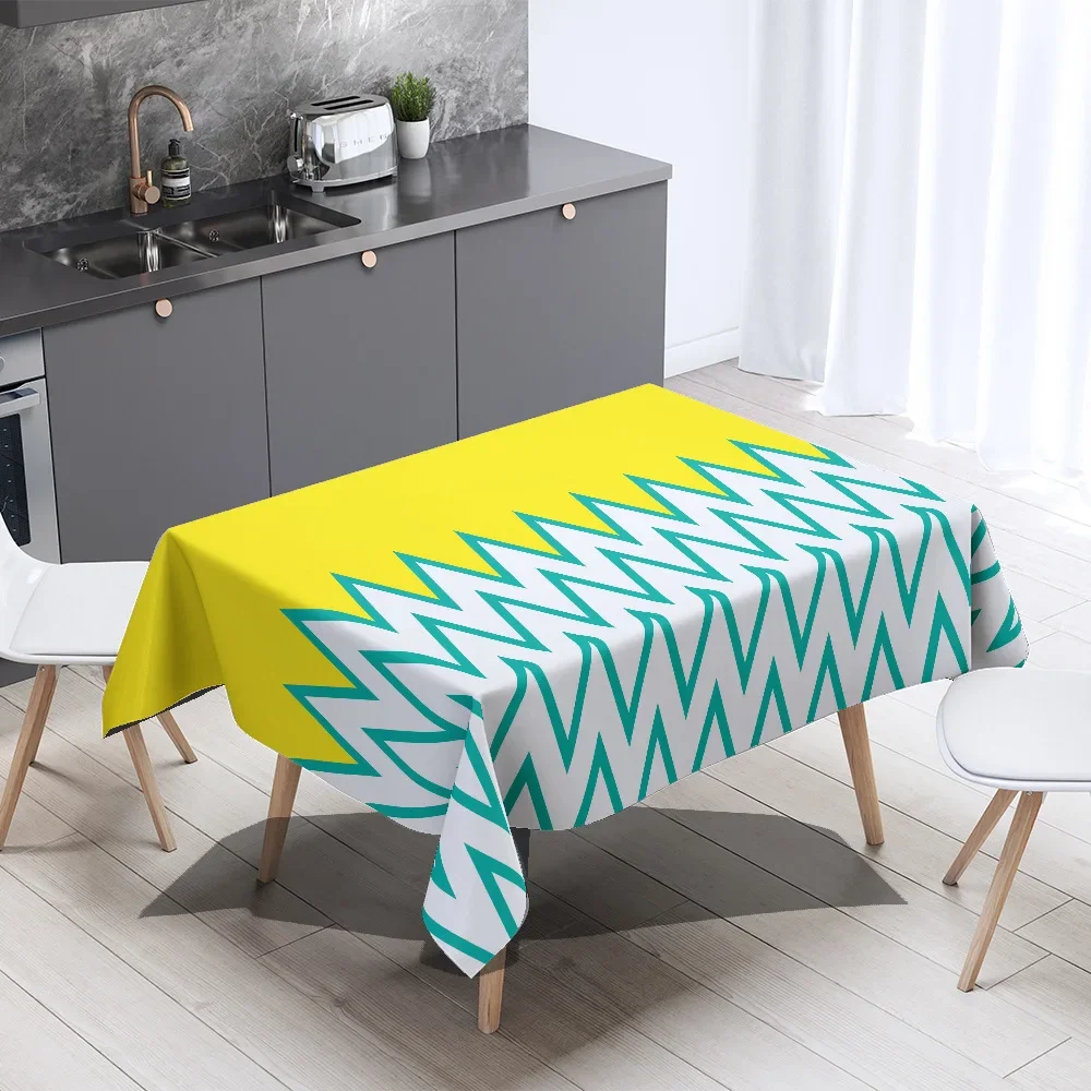 

Винтажная скатерть с абстрактными геометрическими рисунками, праздничный обеденный стол, чехол с защитой от загрязнений, Свадебный декор, домашний искусственный стол для гостиной