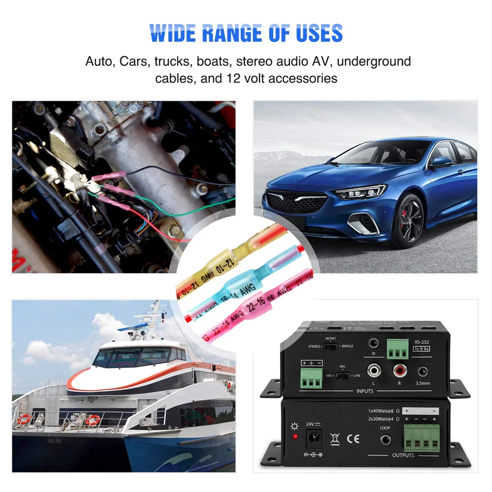 250PCS Schrumpf Spaten Anschlüsse Schnell Trennen Draht Anschlüsse Elektrische Spaten Terminals Isolierte Männlich Weiblich Draht Spaten – Detail 7