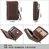 Litchi Patterned Cow Leather RFID Anti-theft Metal Double Zipper Combination Lock Travel Passport Bag  Clutch Bag Long Wallet 4
