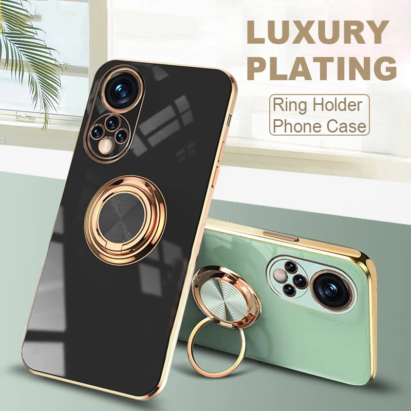 Luxus Mit Ring Halter Telefon Fall Für Huawei Honor 50 70 Pro 20 Pro P20 P30 P50 Pro Nova 9 pro Plating Stoßfest Telefon Abdeckung_voghion.com
