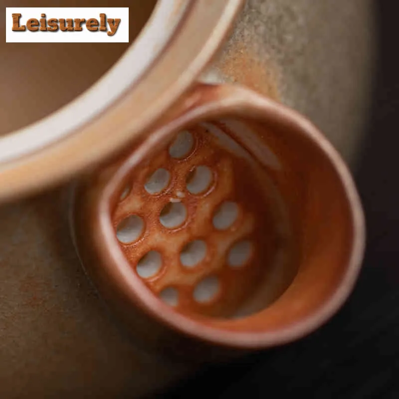 Zhiye Wood-fired Porcelain Handheld Teapot Aesthetic Tea Infuser Pot Tea Brewing Kettle With Strainer Teaset Supplies Ornaments