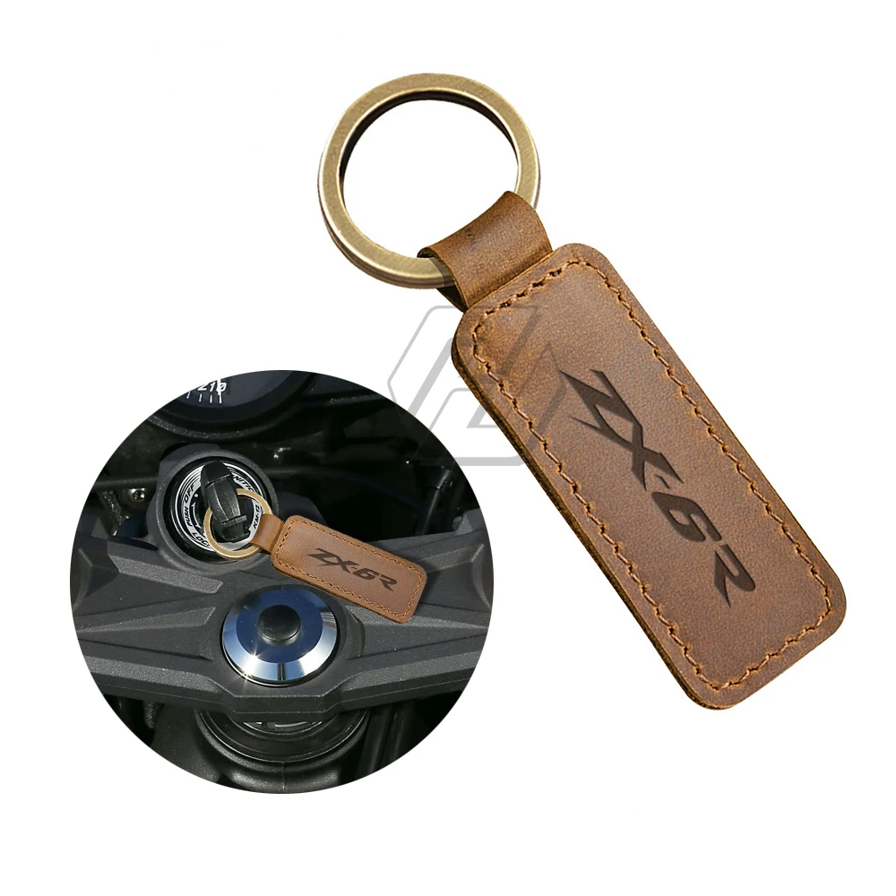 

Motorcycle Cowhide Keychain Key Ring Case for Kawasaki ZX6R ZX-6R