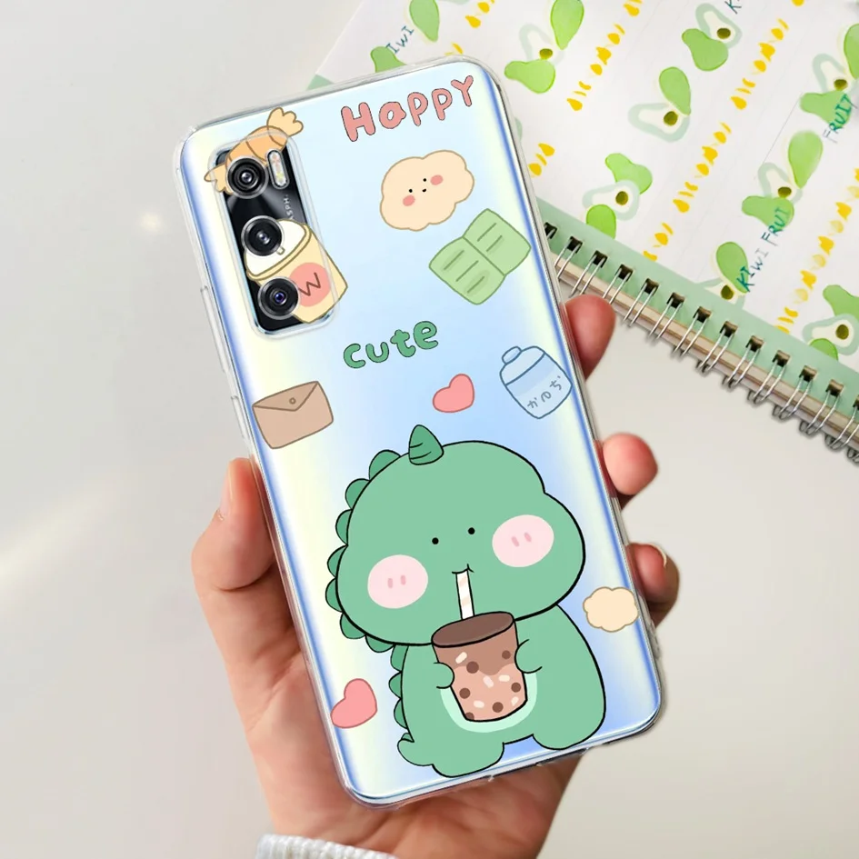 6.44 Clear Silicone Soft TPU Back Cover - Cute Astronaut Design