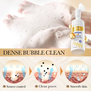 Alternative view of Collagen Facial Cleanser for Anti Wrinkle Deep Cleaning Mousse Nourishing Moisture Skin Care 120ml