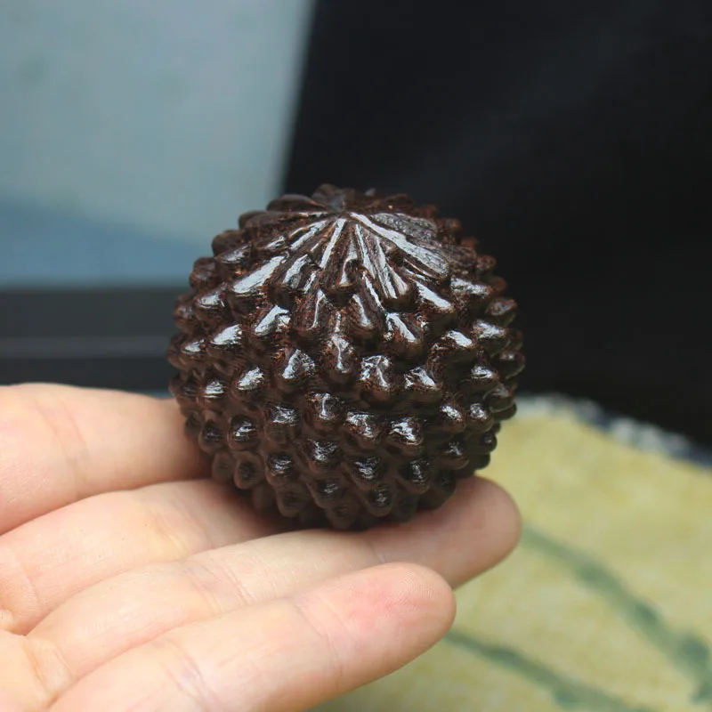 Massage ball Fitness ball 2PCS Agarwood Durian Massage Handball Fitness Balls Wrist Finger Exercise Stress Relief Hand Relaxation Stretch Muscle Tool