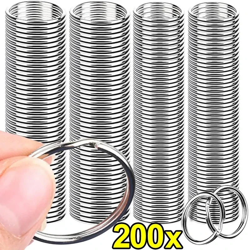 Stainless steel key ring 20/200pcs 25mm round flat split polished metal blank circle for DIY findings