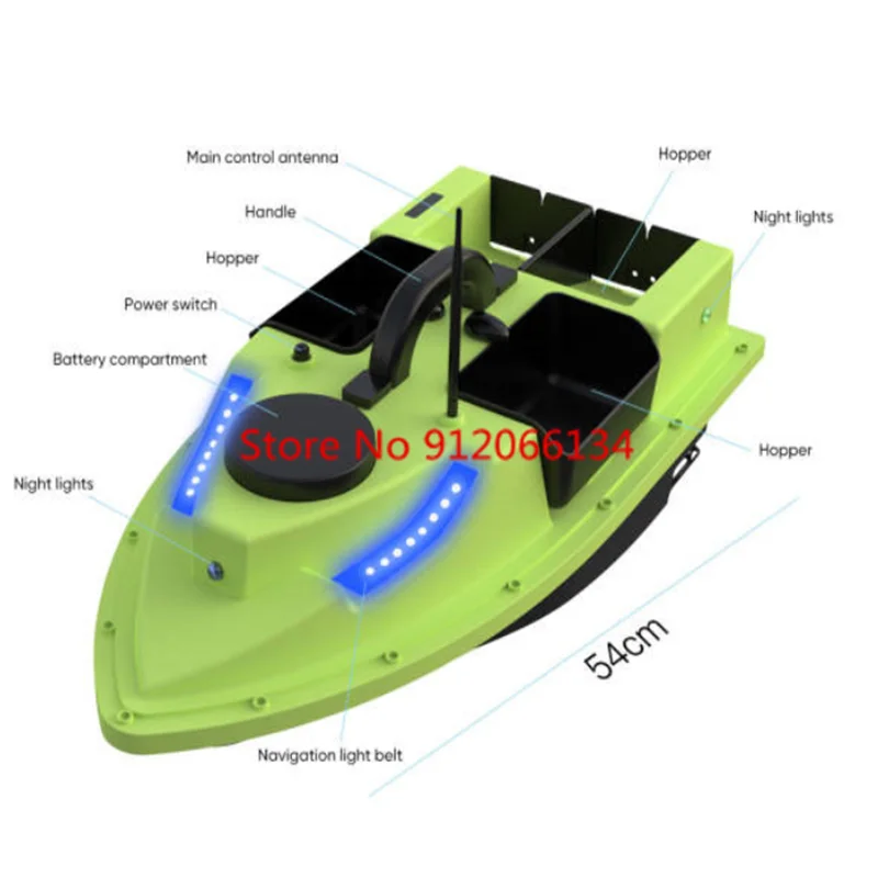 99GPS Smart Cruise Sonar Fish Finder High Speed RC Fishing Boat 4Hopper 600M 3KG Waterproof Lighting Remote Control RC Bait Boat 6