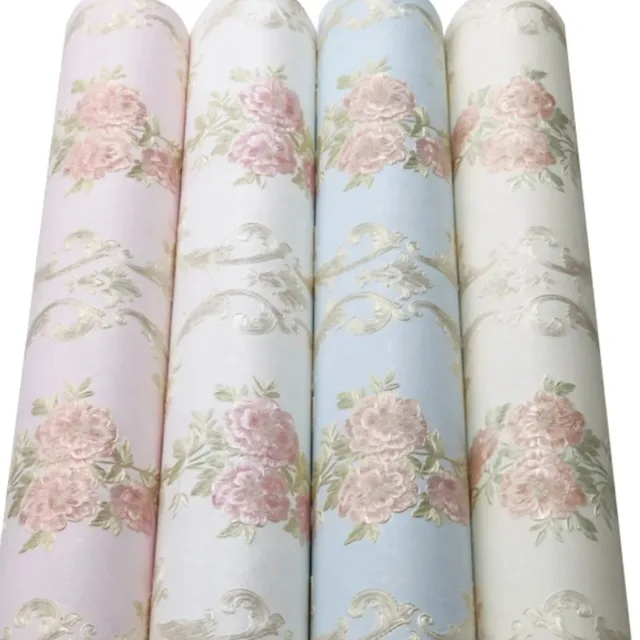 วอลล์เปเปอร์ดอกไม้ Self-กาว WARM สาวห้องนอน 3D หนาสติ๊กเกอร์ติดผนังห้องนั่งเล่นโซฟาพื้นหลัง 1